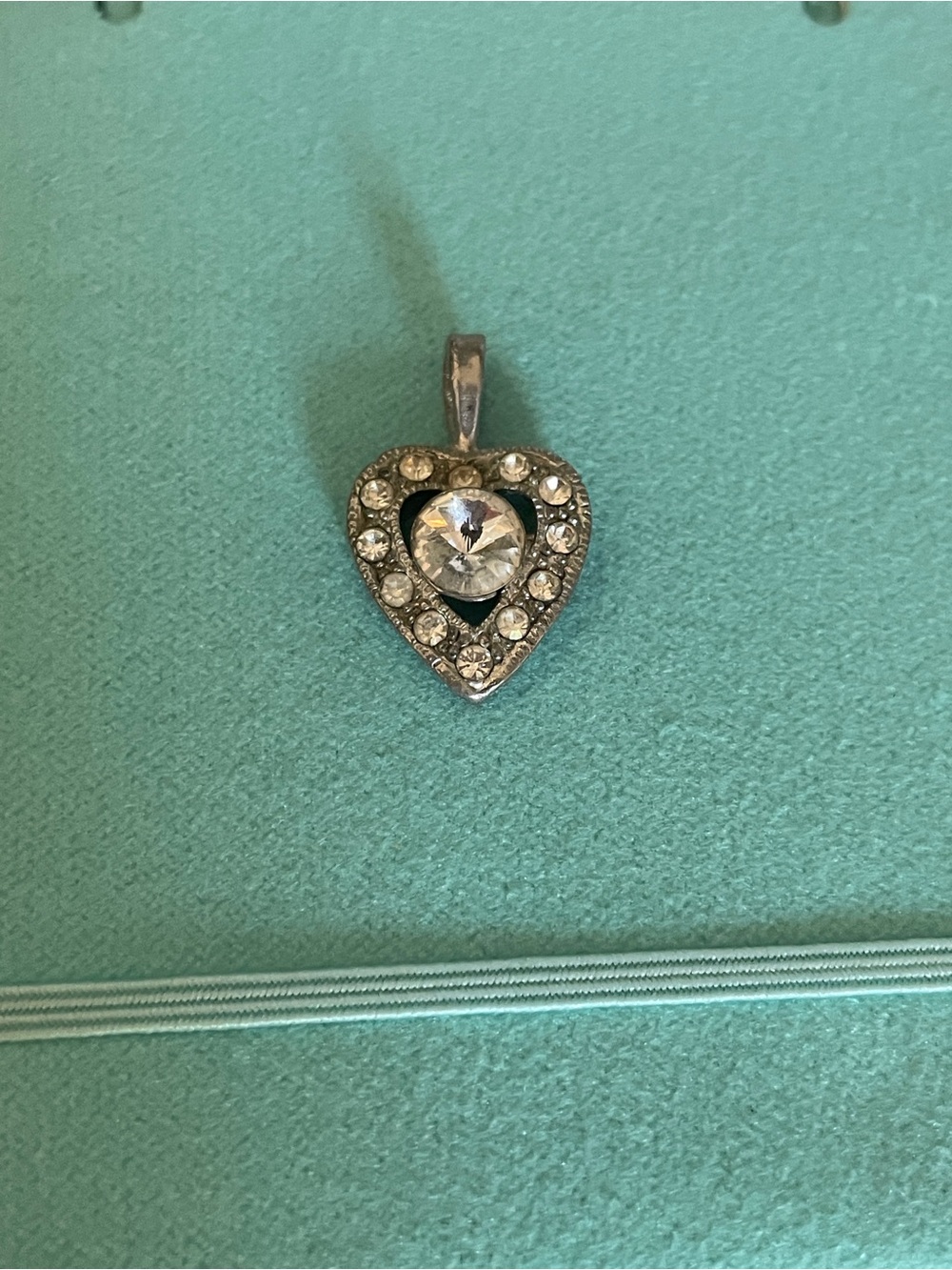Silver Heart Crystal Pendant Charm for Necklace